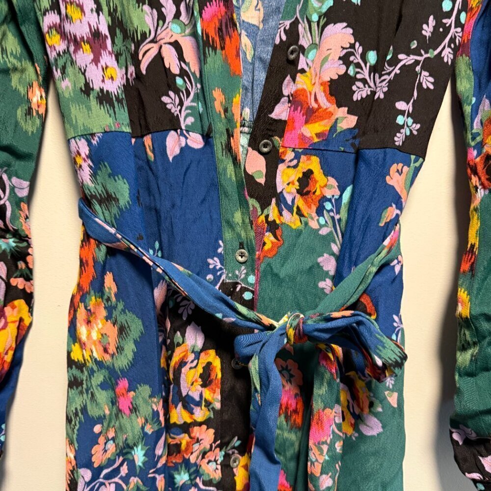 Anthropologie Maeve Floral Patchwork Shirtdress Size 2 Dress NWT - Picture 4 of 10
